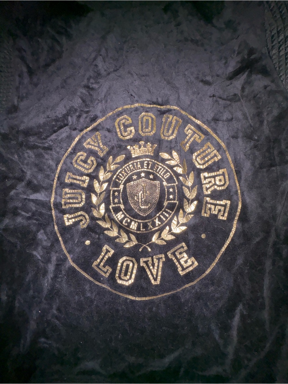 Juicy Couture AUTHENTIC VINTAGE Black Logo Velour Zip Up Hoodie Size M - Picture 3 of 8